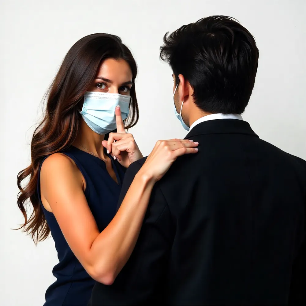 Masked couple representing confidential sexual health screening