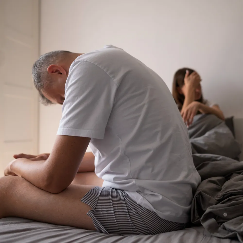 Man experiencing lower back discomfort