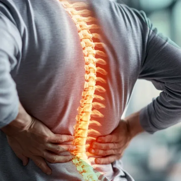 DHA-licensed doctor assessing a patient's sprain, strain, back and joint pain at home in Dubai