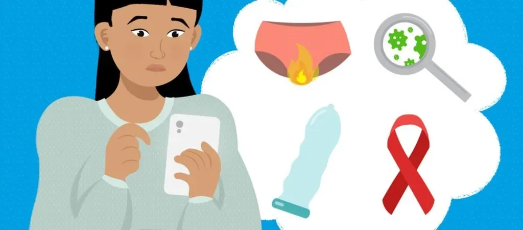 Illustration of common STI symptoms and warning signs