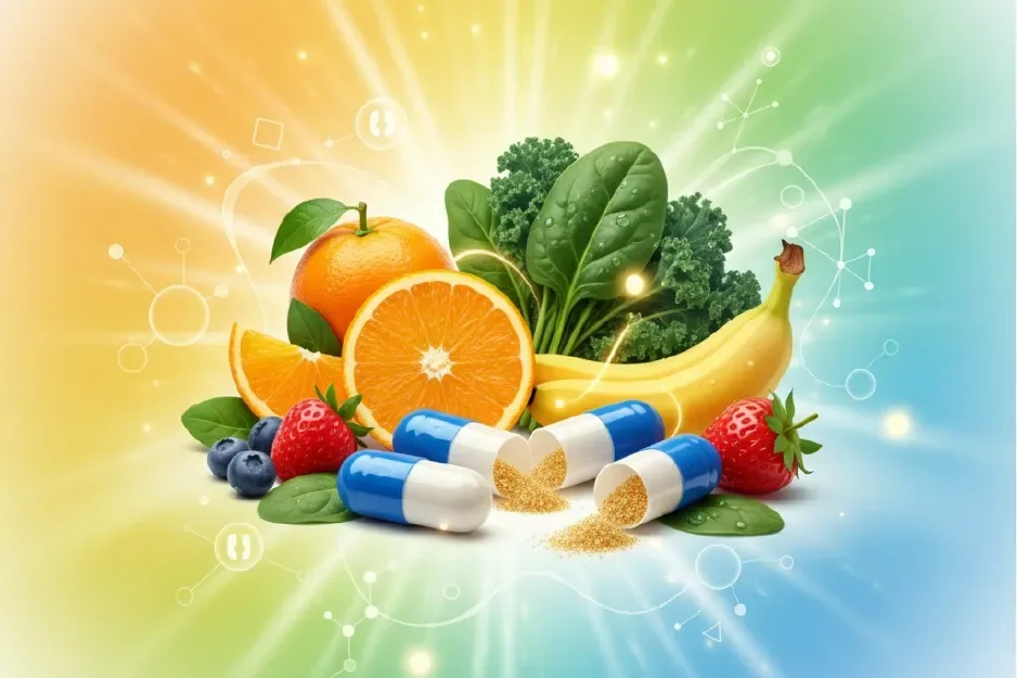 Fruit, vegetables and vitamin supplements